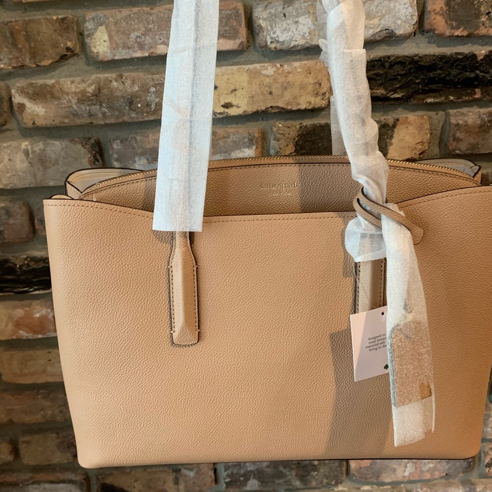 Kate spade light fawn LARGE MARGAUX work tote NEW - Picture 5 of 10